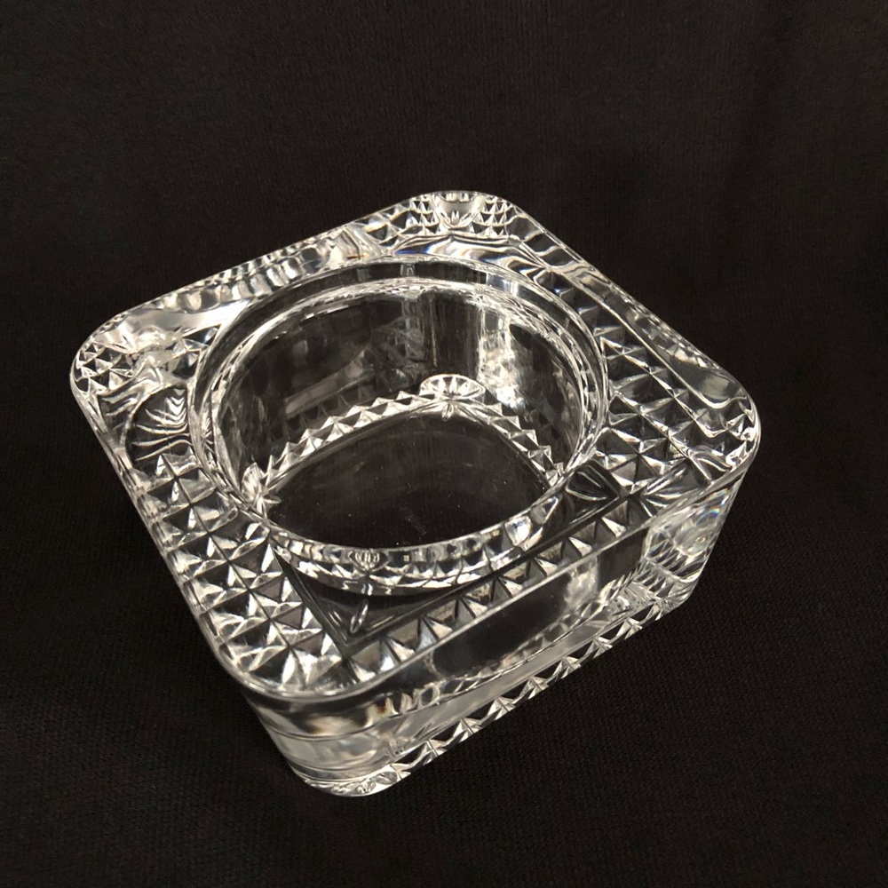 Vintage French Cut Crystal Square Candleholder Repurposed Chic - Picture 5 of 5